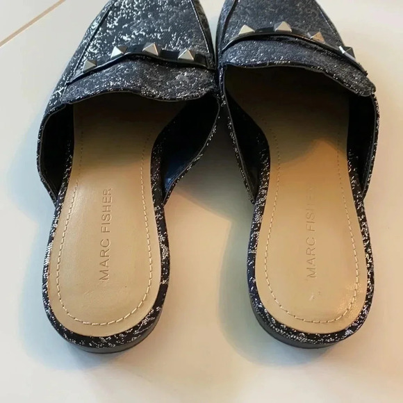 Marc Fisher Black and Silver Mules Size 6 - Picture 5 of 8